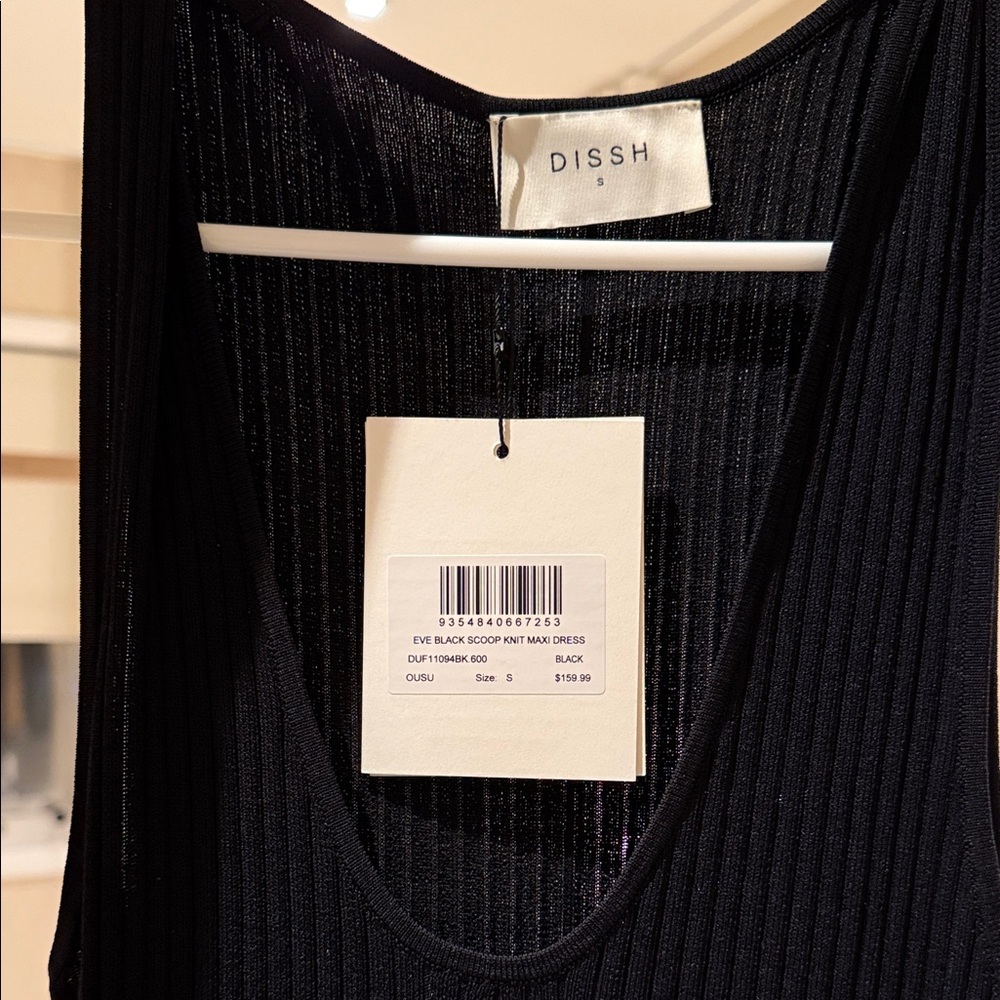 DISSH Black Ribbed Knit Dress (NWT)